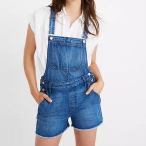 Madewell Blue Denim Short Overalls